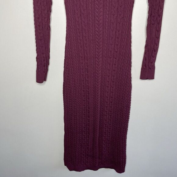RONNY KOBO Collective Sweater Dress Women Medium Backless Midi Dark Red - Picture 12 of 14